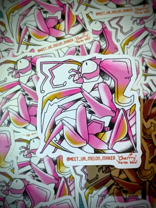 Square Orchid Mantis Sticker