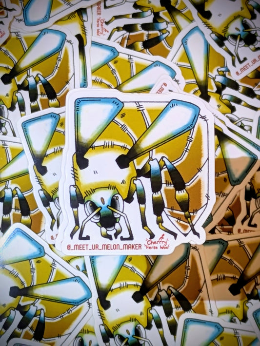 Square Bee Sticker